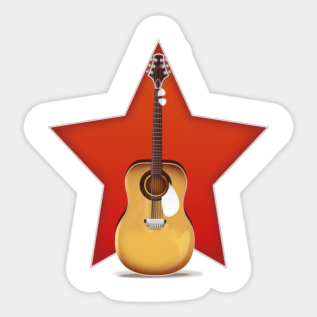 Acoustic Guitar Star Sticker by nickemporium1